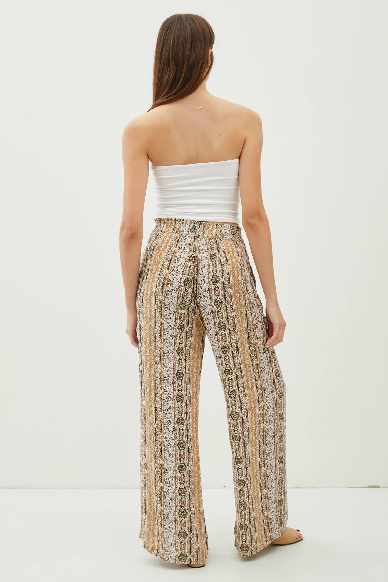 FLOWY BOHEM PRINTED WIDE LEG PANTS