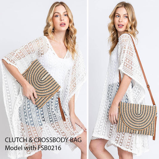 Mint Straw Crossbody Bag