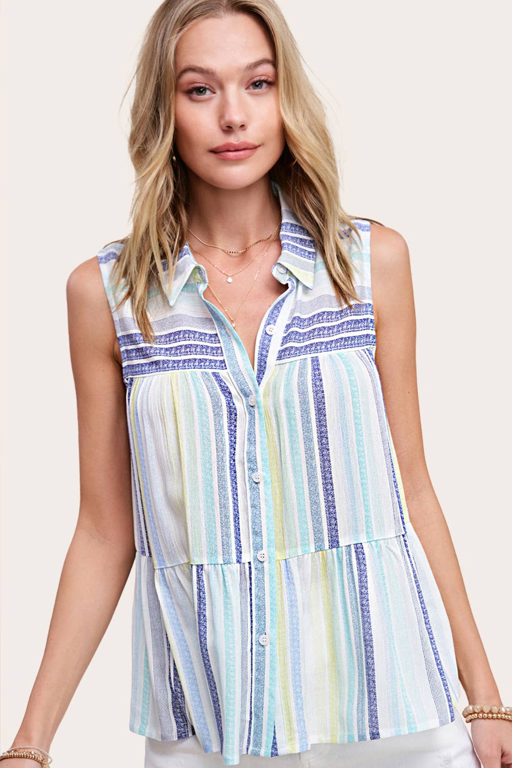 Ocean Breeze Striped Sleeveless Top