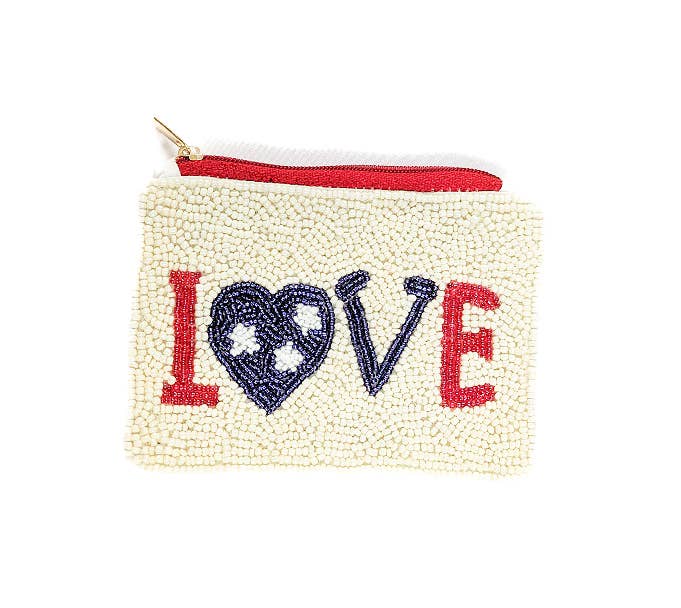 Love Beaded Coin Purse