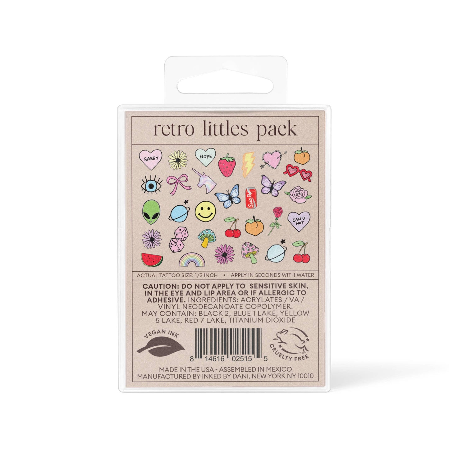 Retro Littles Temporary Tattoo Pack