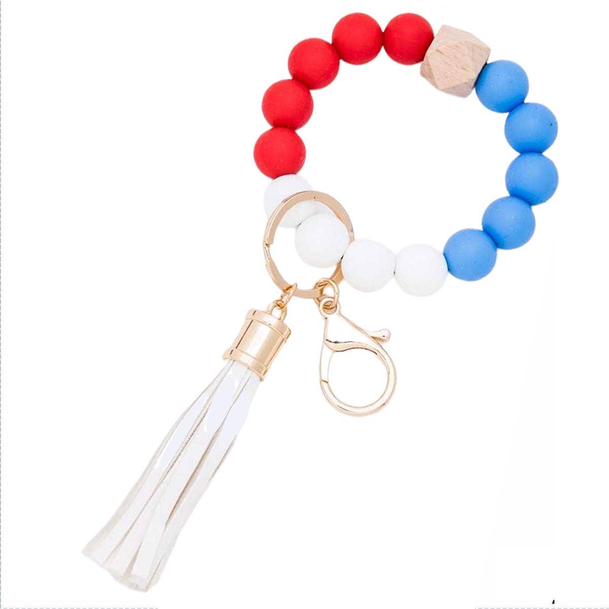 Silicone Beaded Keychain Bracelet