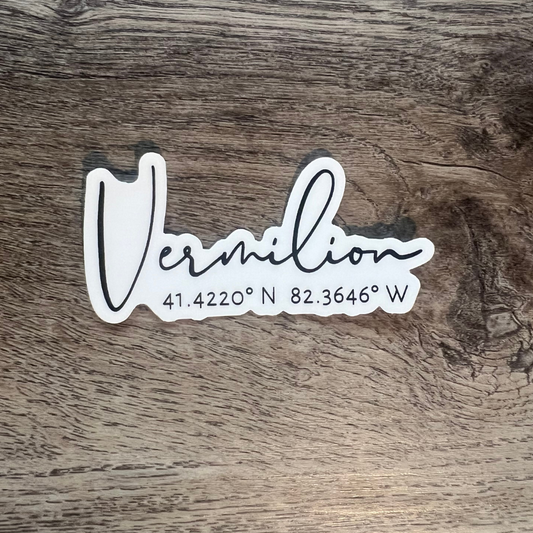 Vermilion Coordinates Sticker