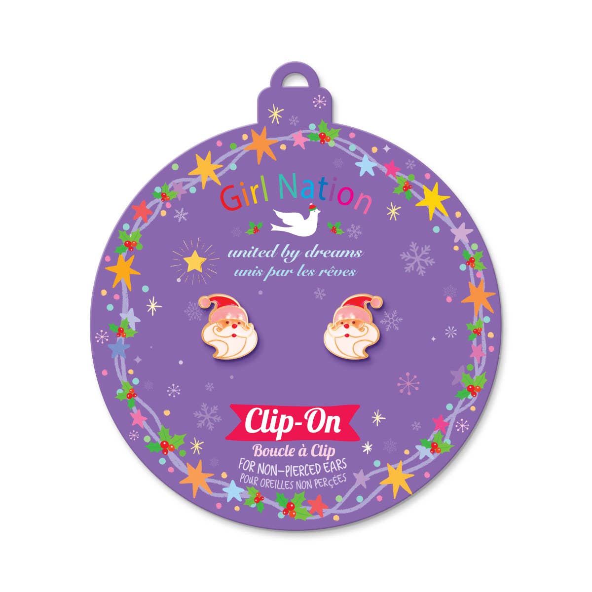 Santa Clip On Earrings