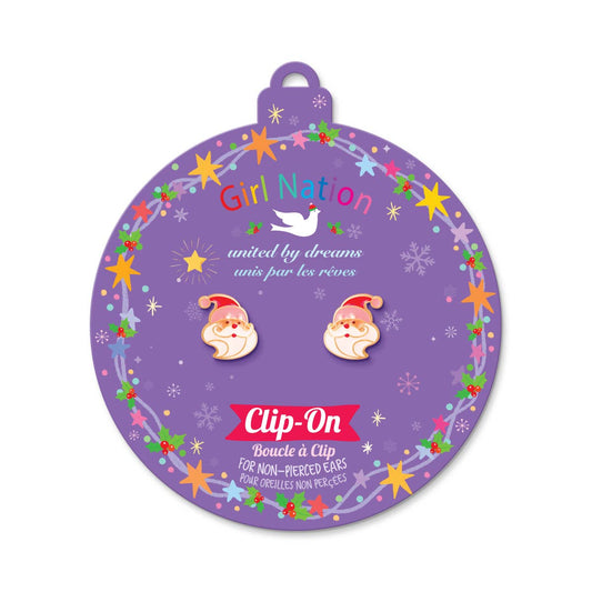 Santa Clip On Earrings