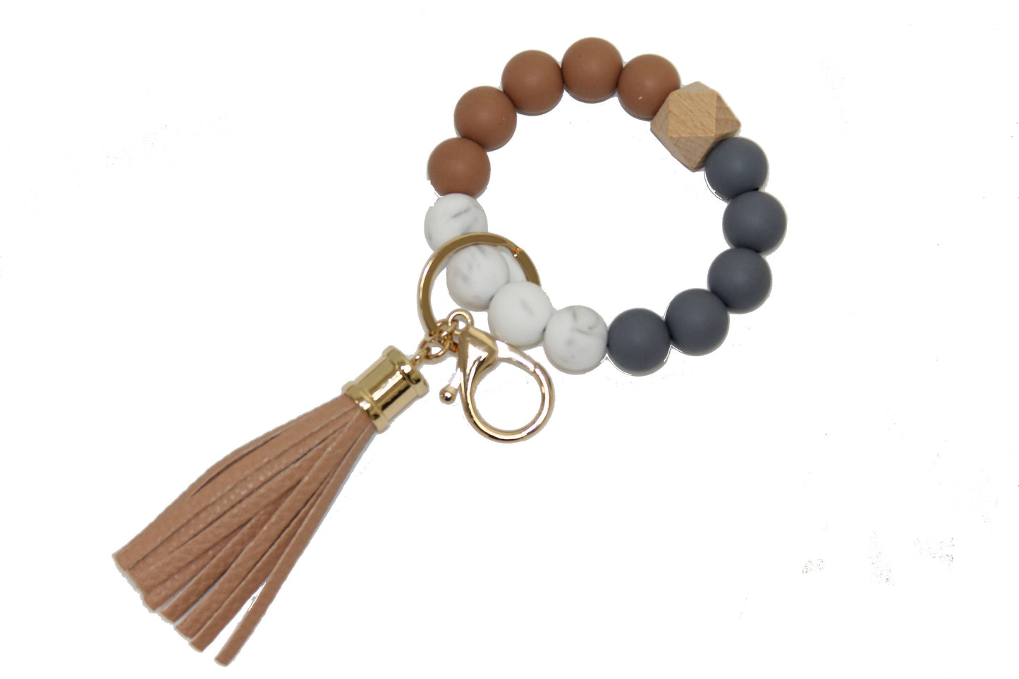 Silicone Beaded Keychain Bracelet