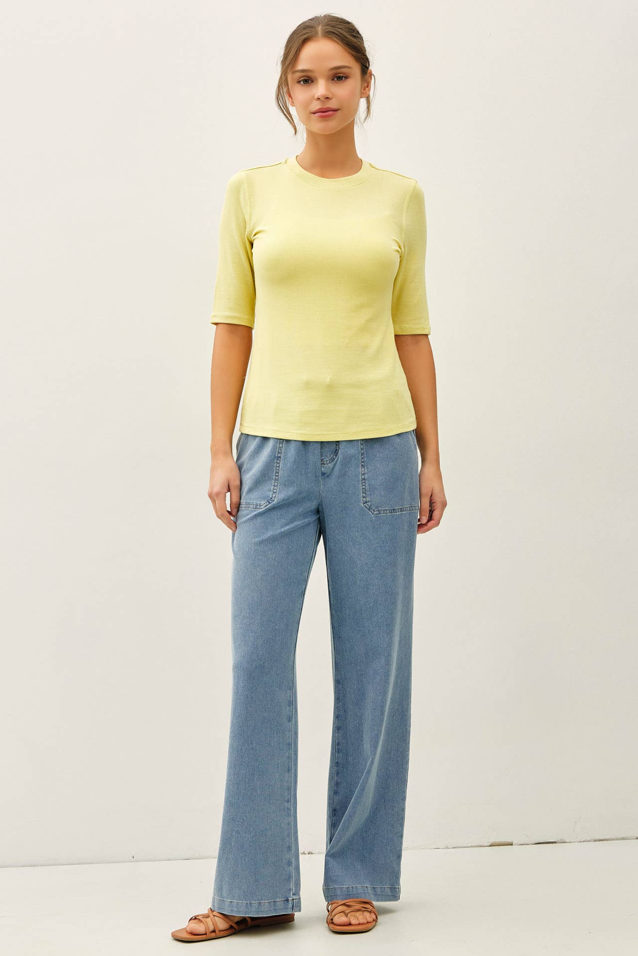 Denim Wide Leg Pants