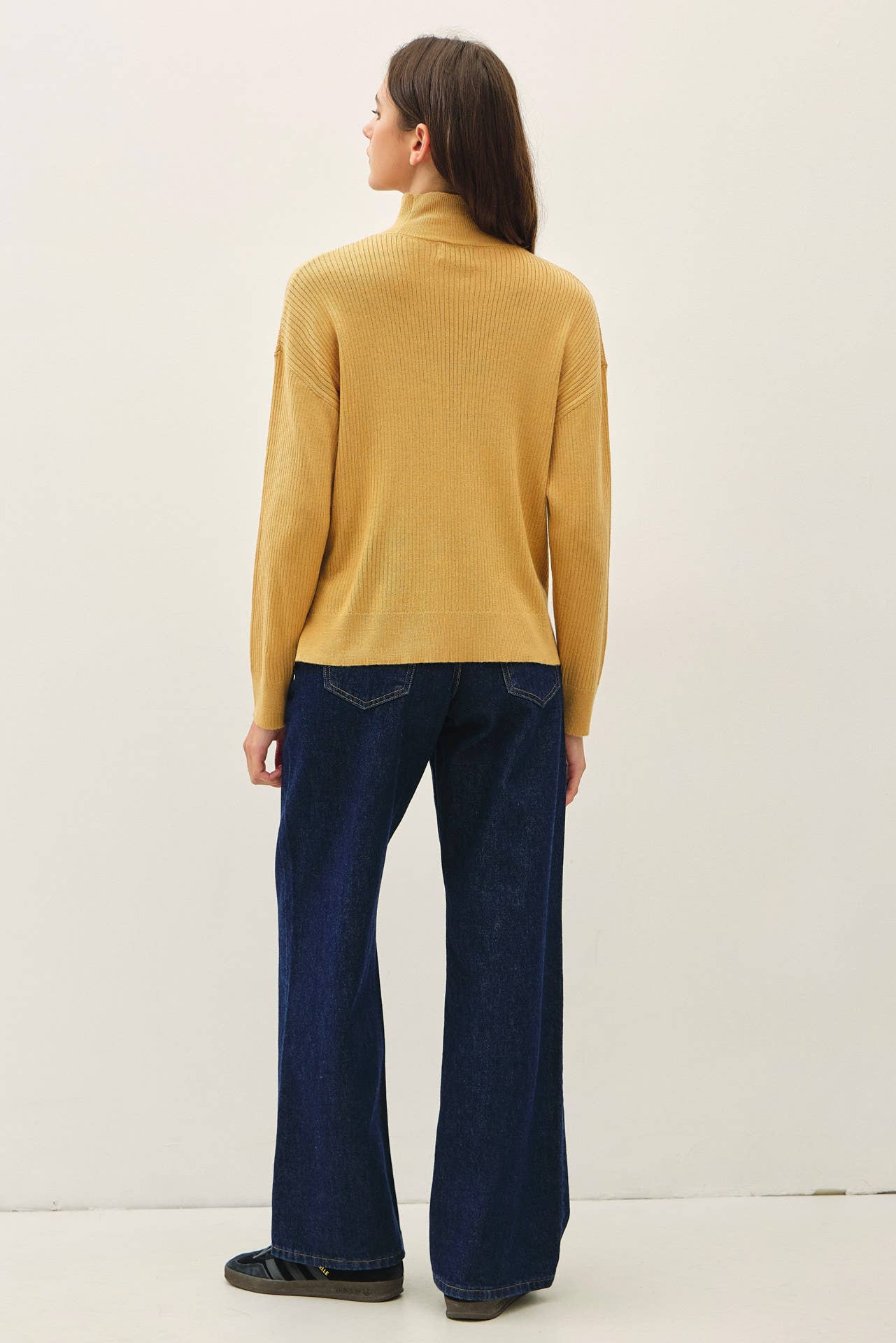 DIJON WOOL BLEND MOCK NECK RIP SWEATER