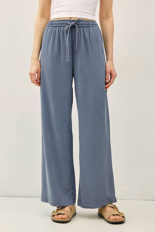 Denim Tencel Wide Leg Pants