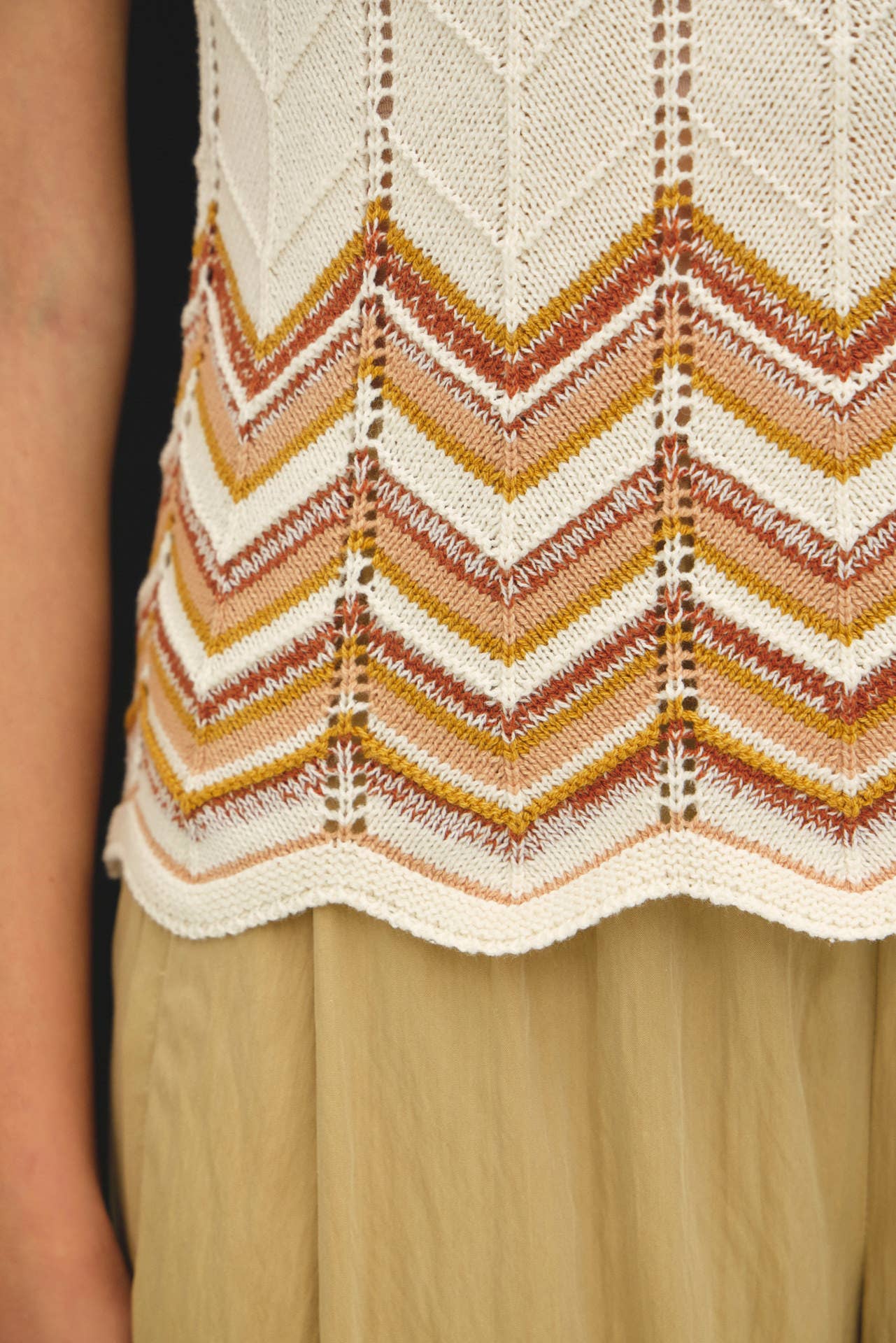 Terracotta Chevron Knit Tank