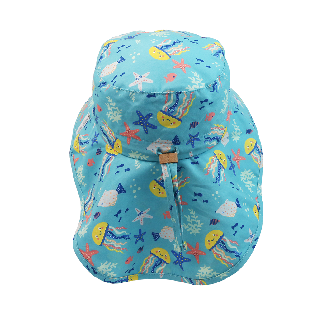 Sun Hat with Neck Cape - Jellyfish