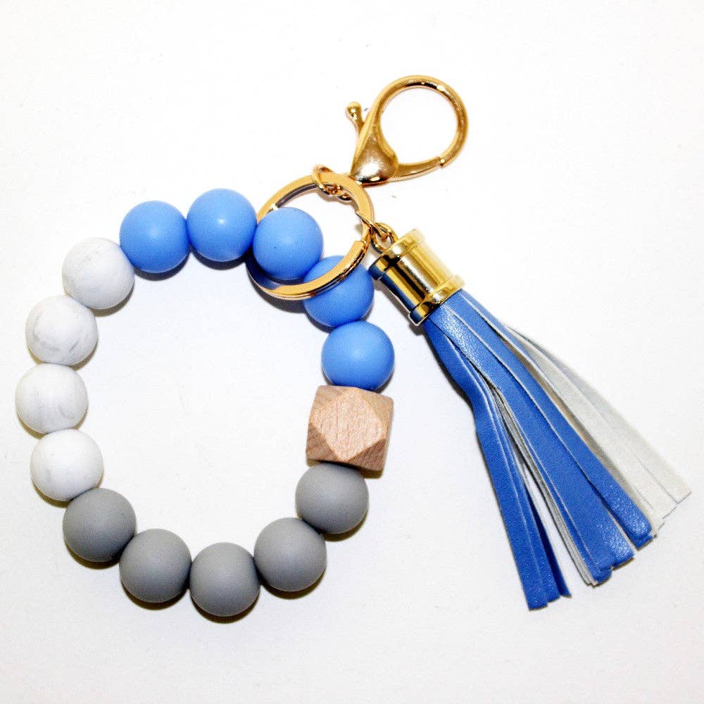 Silicone Beaded Keychain Bracelet