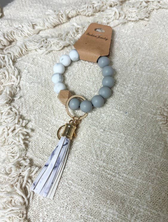 Silicone Beaded Keychain Bracelet