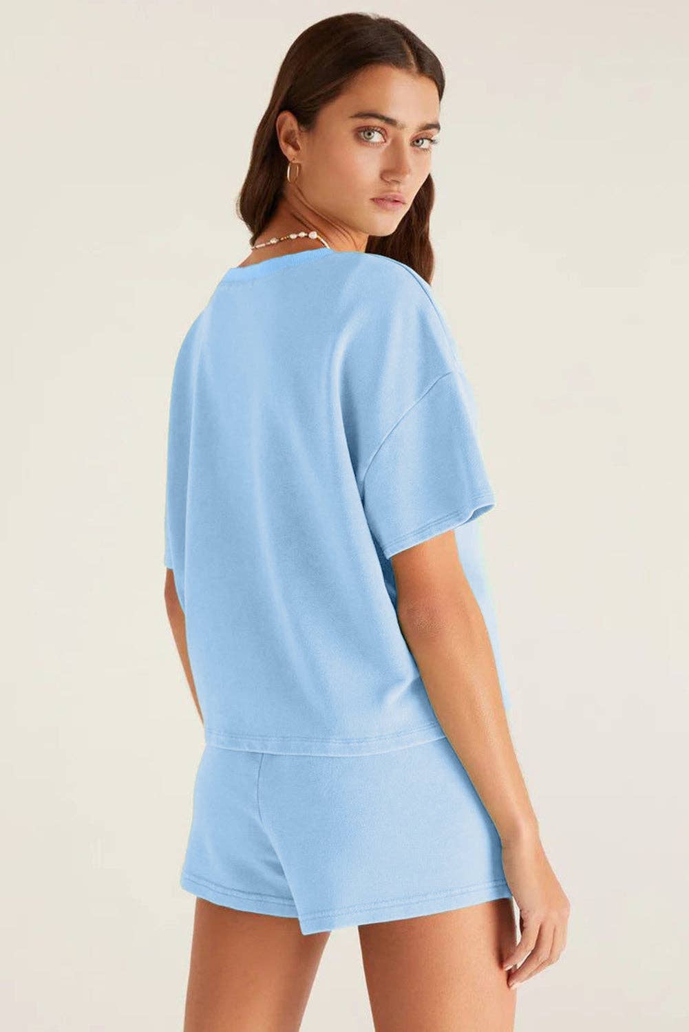 Sky Blue V Neck Lounge Set