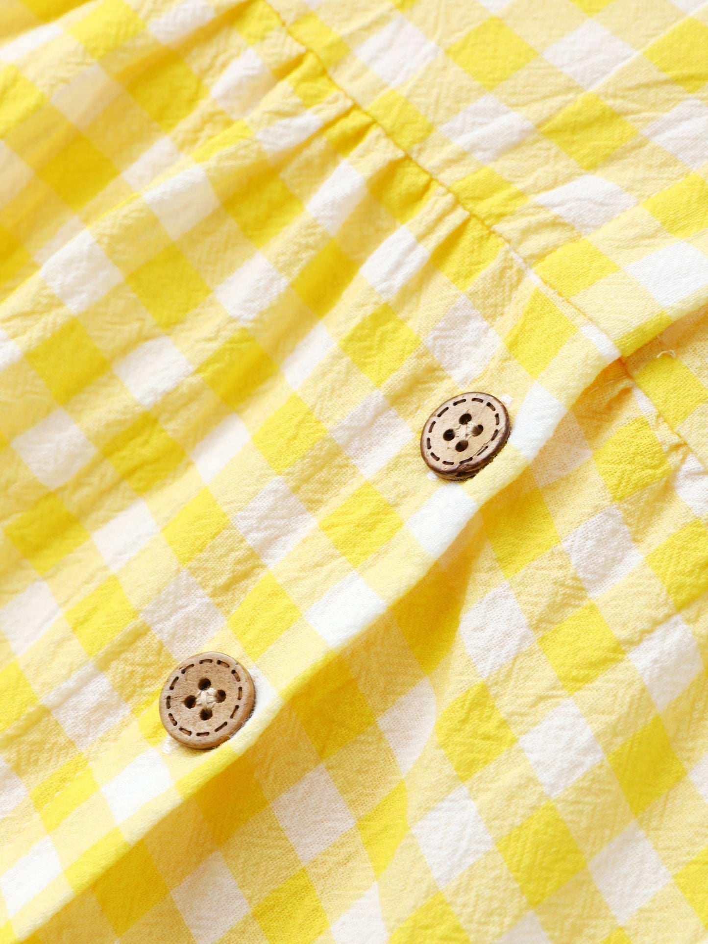 Lemon Checkered Girls Dress