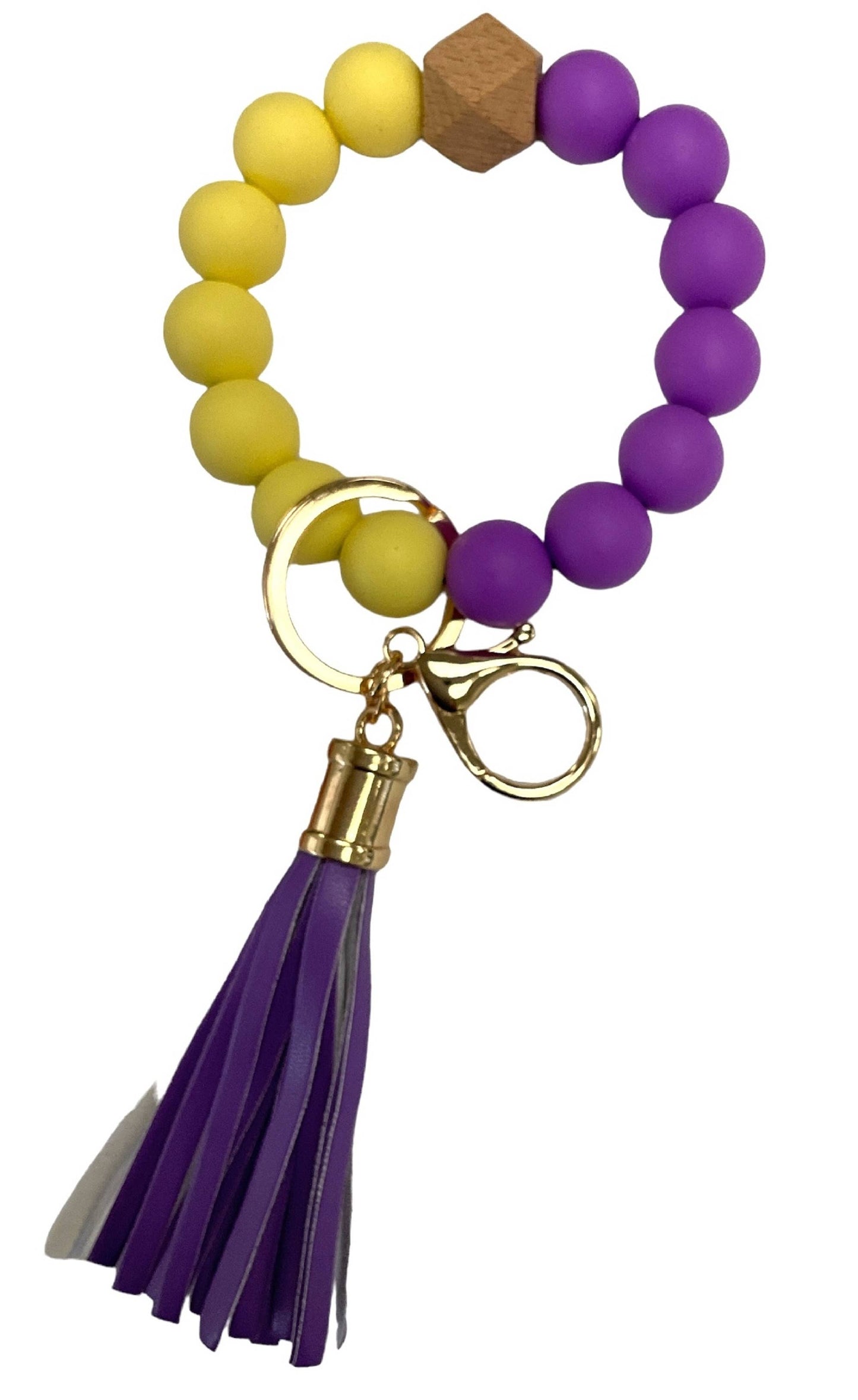 Silicone Beaded Keychain Bracelet