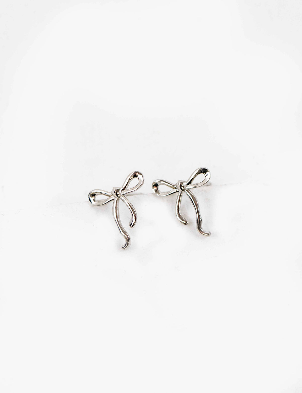 Curled Bow Charm Earrings