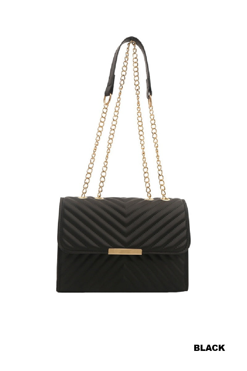 Quilted Chevron Shoulder Bag