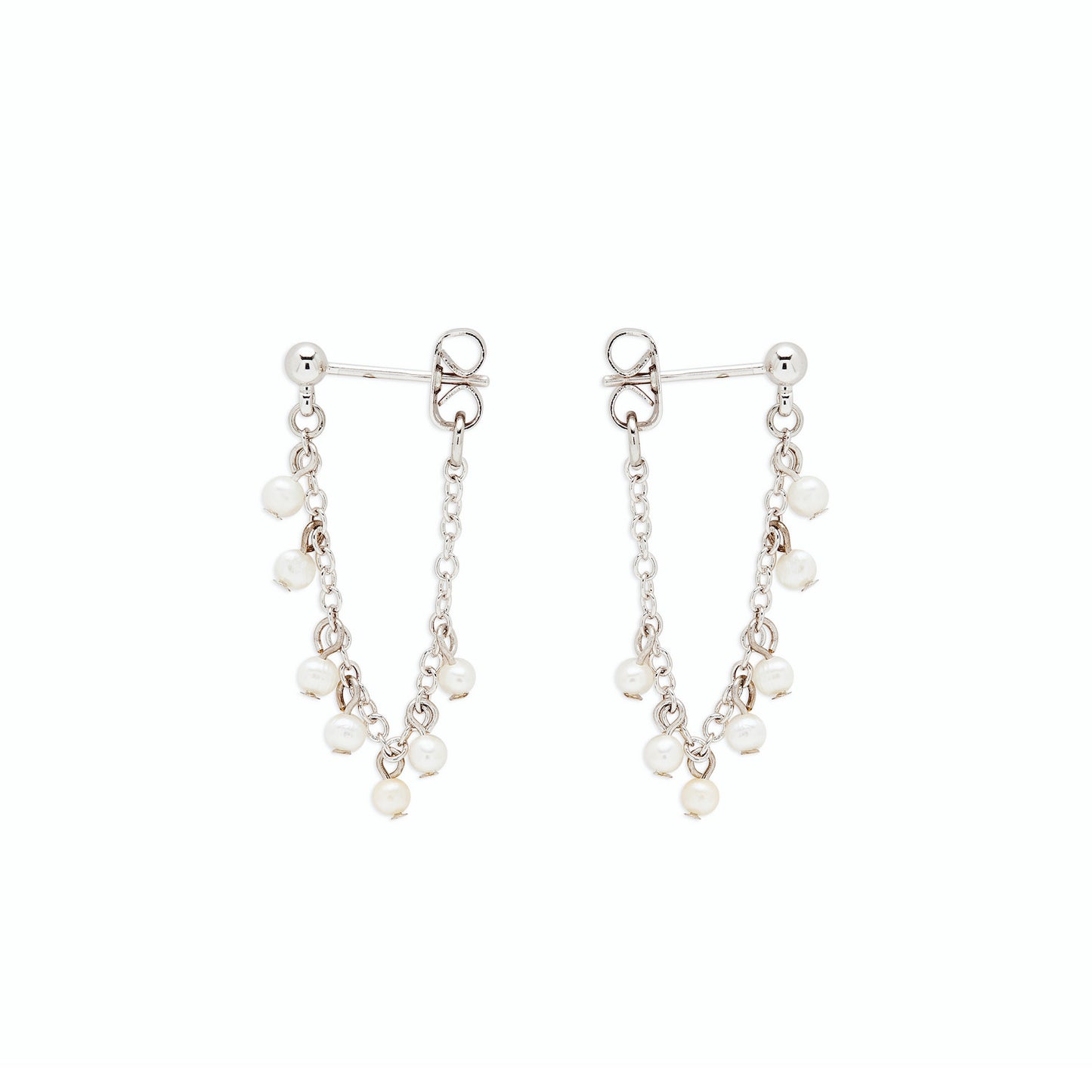 Pearl Chain Wrap Earrings