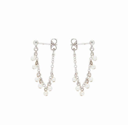 Pearl Chain Wrap Earrings