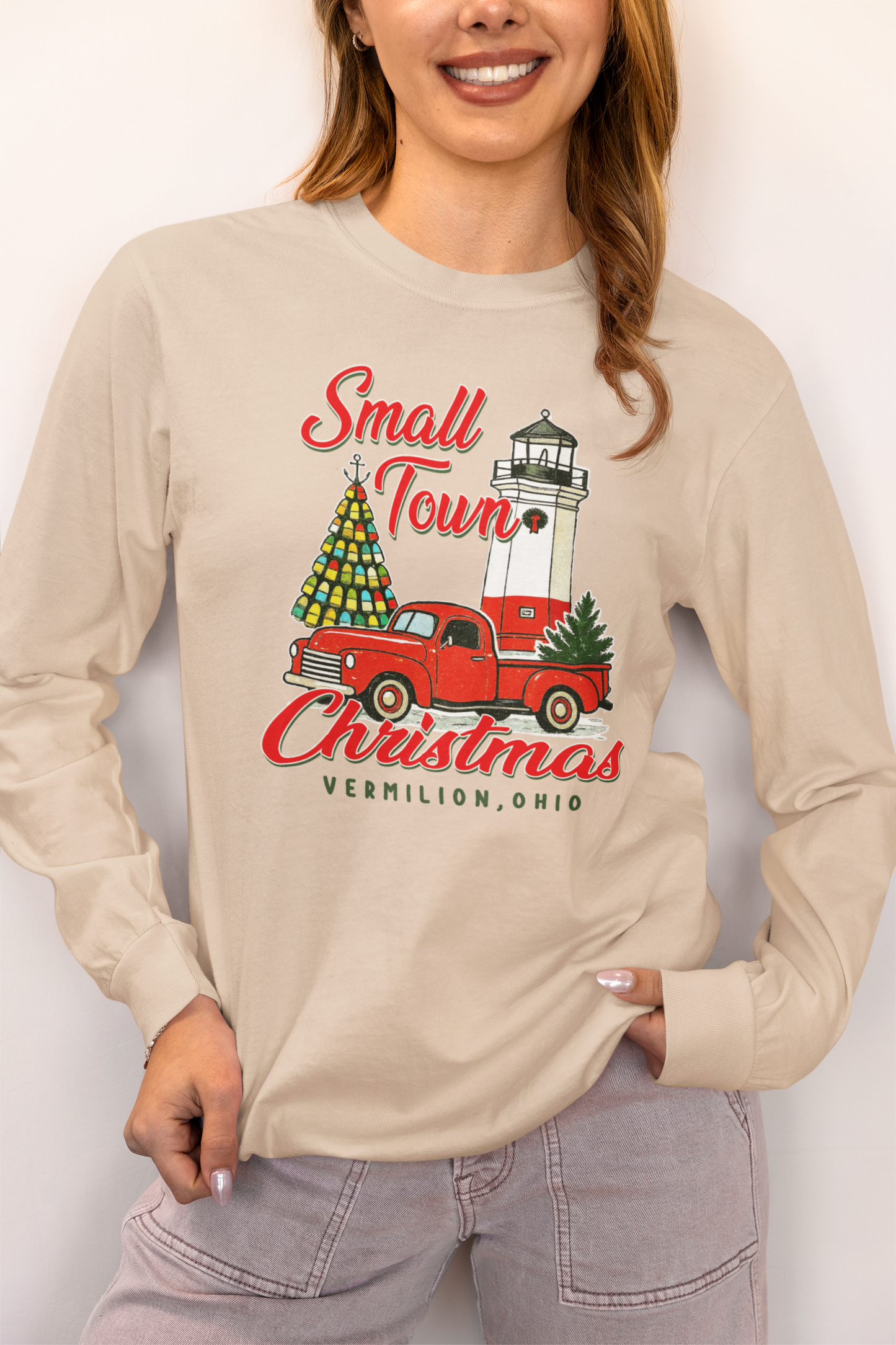 Small Town Christmas Long Sleeve Tee