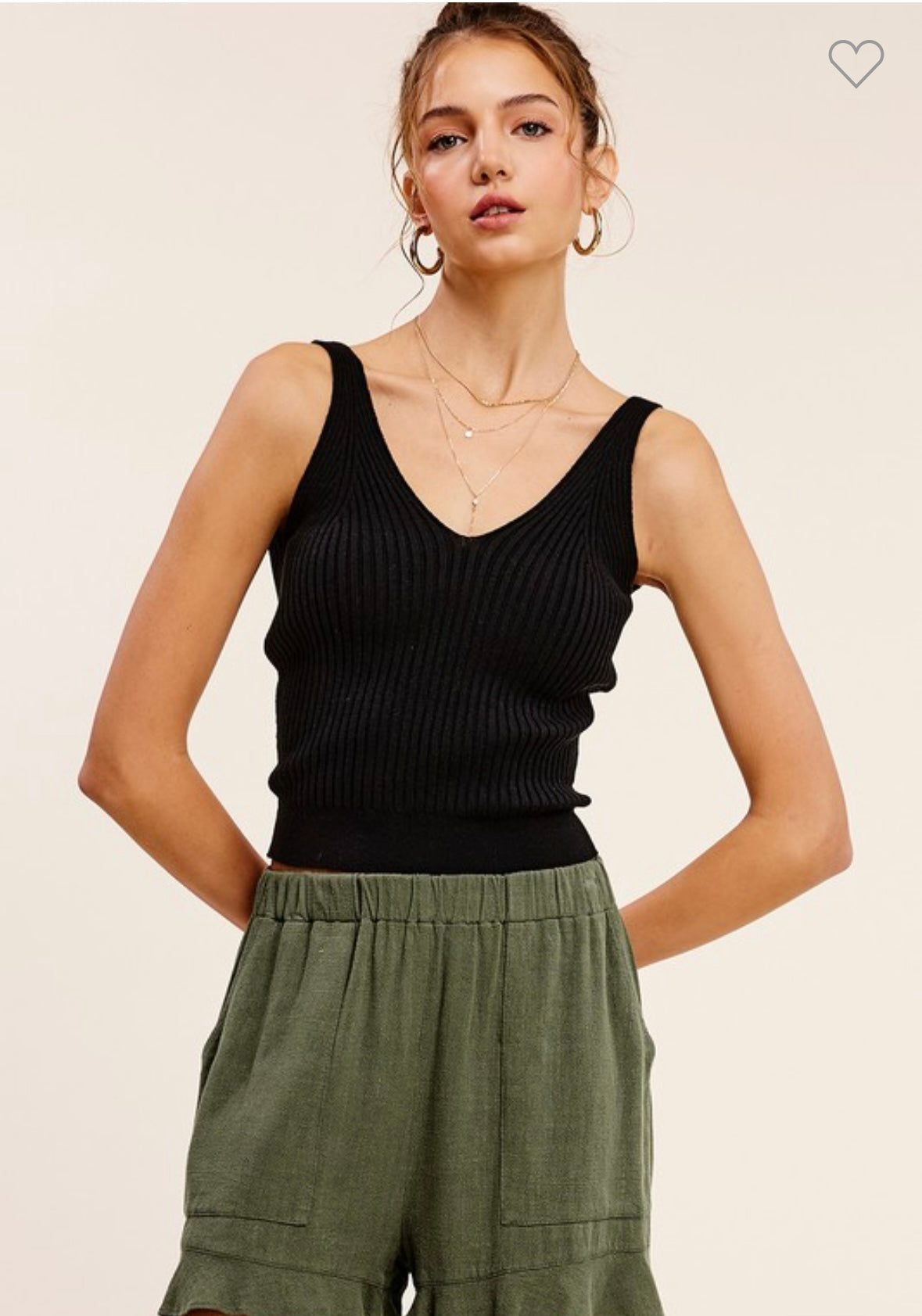 Olive Lightweight Ruffle Shorts with Pockets