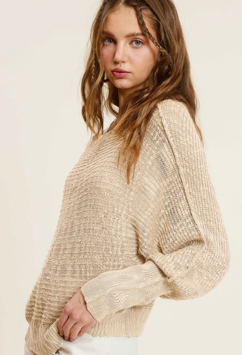 Soy Latte Lightweight Dolman Sleeve Summer Sweater