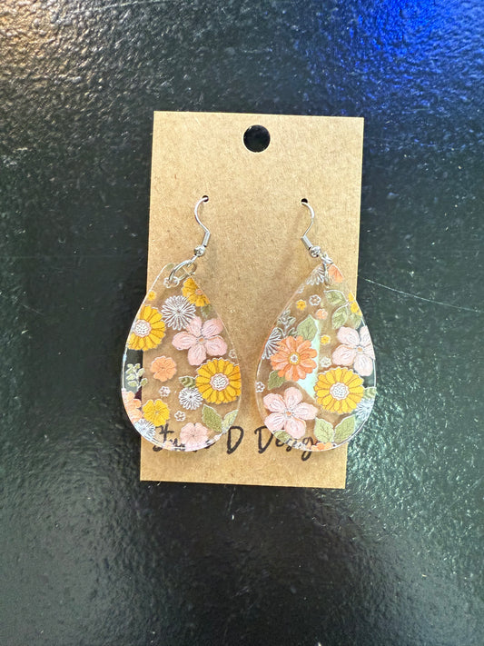Spring Teardrop Acrylic Earrings