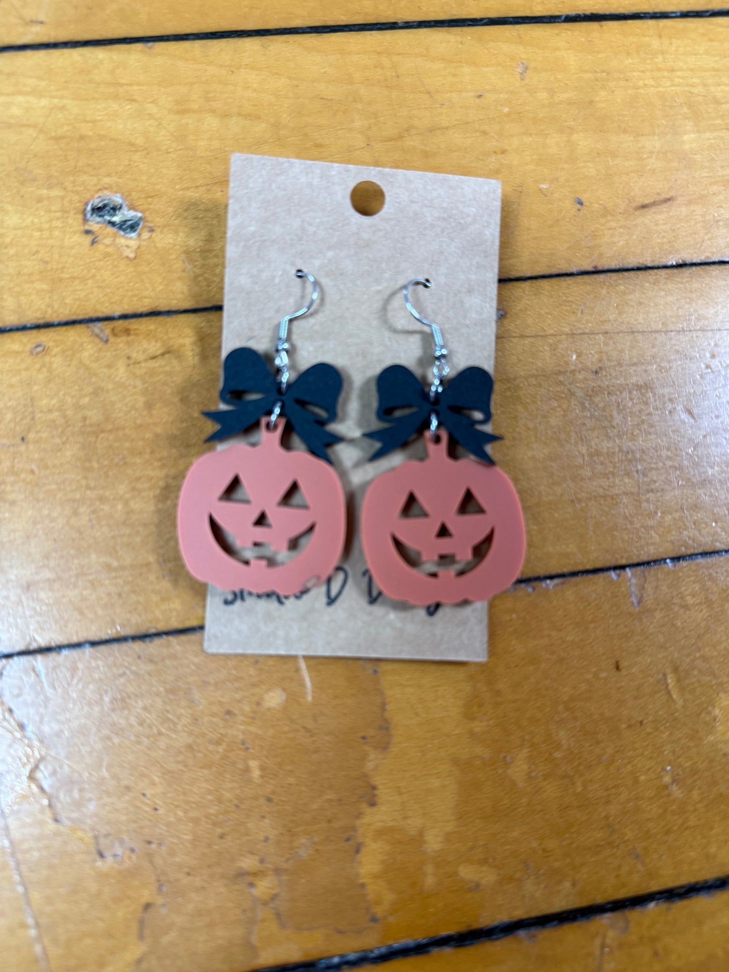 EARRINGS - JACK O LANTERN W/BOWS