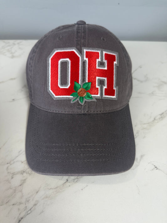 OH Buckeye Grey Relaxed Hat