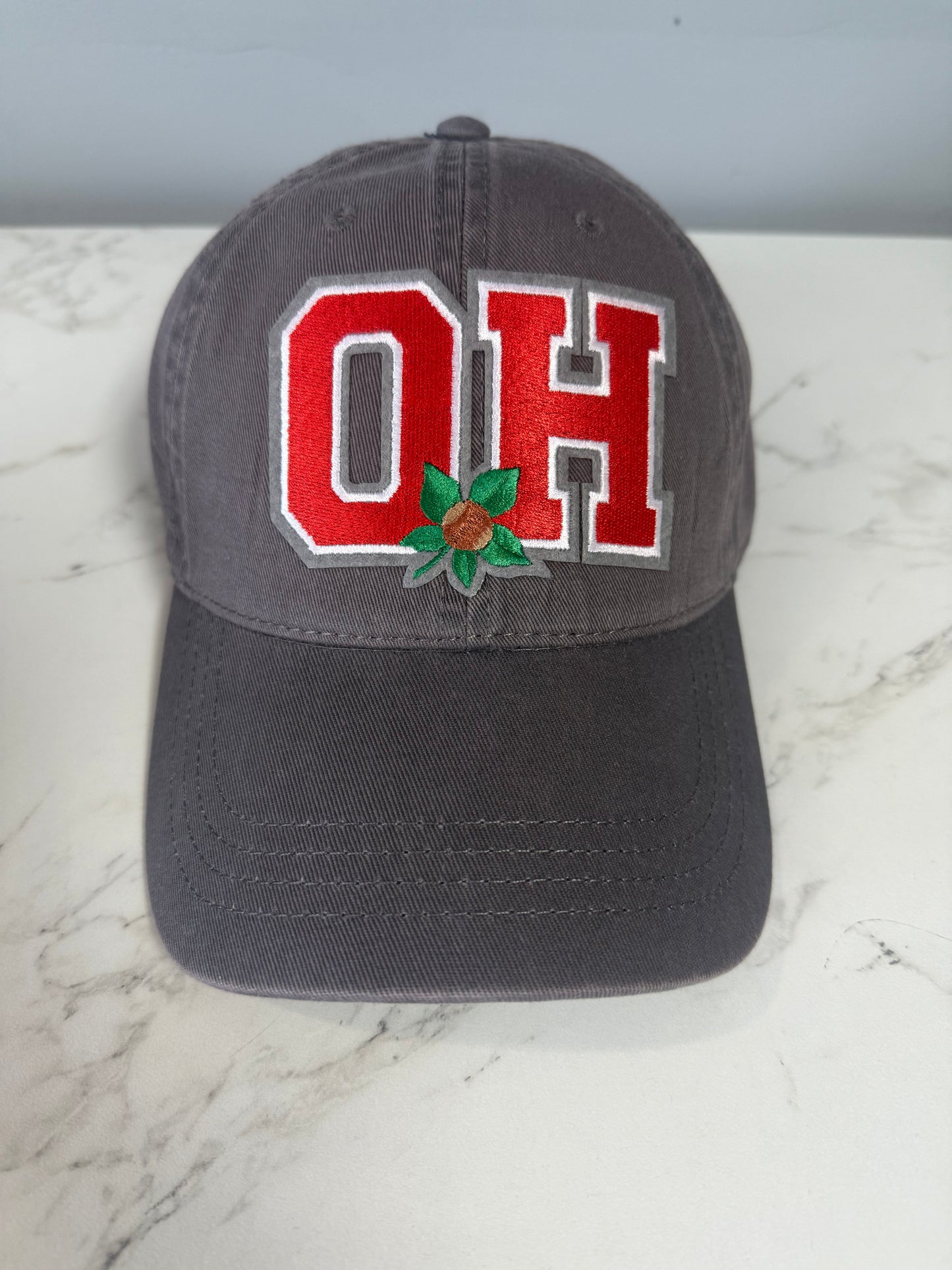OH Buckeye Grey Relaxed Hat
