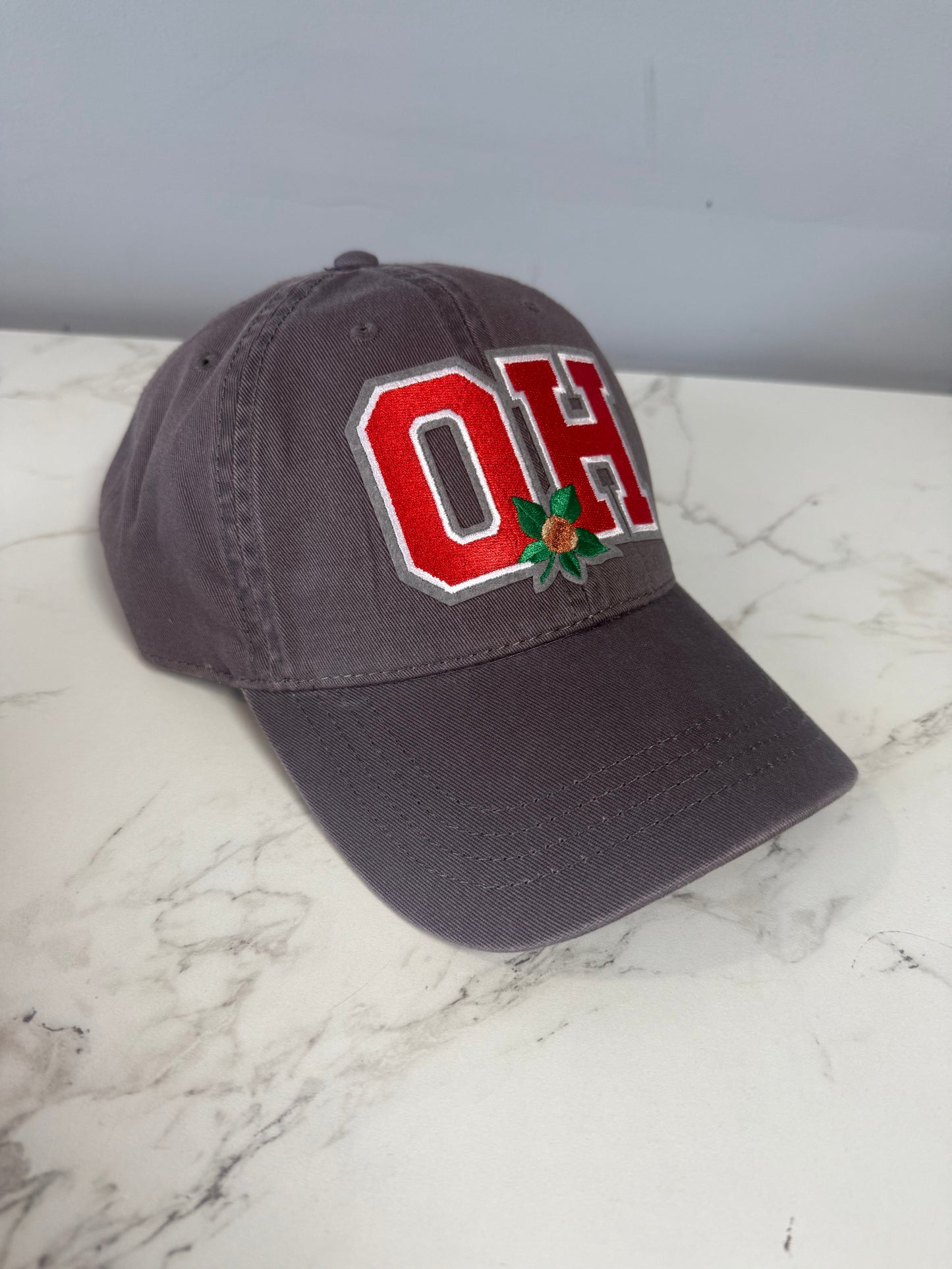 OH Buckeye Grey Relaxed Hat