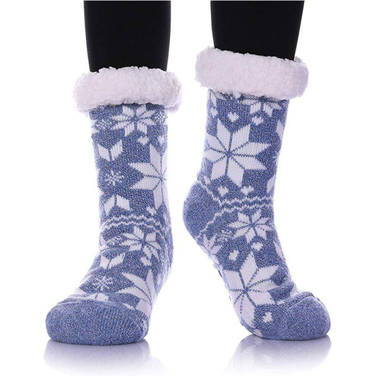 Snowflake Non-Slip Sherpa Lined Socks