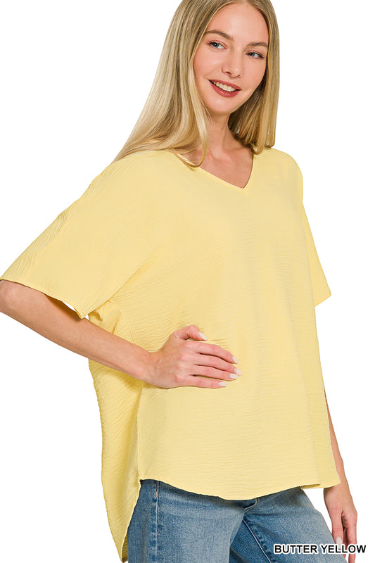 Lemondrop Woven Short Sleeve Top
