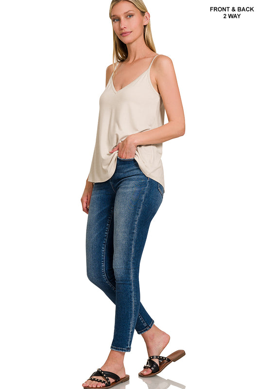 BEIGE REVERSIBLE SPAGHETTI CAMI