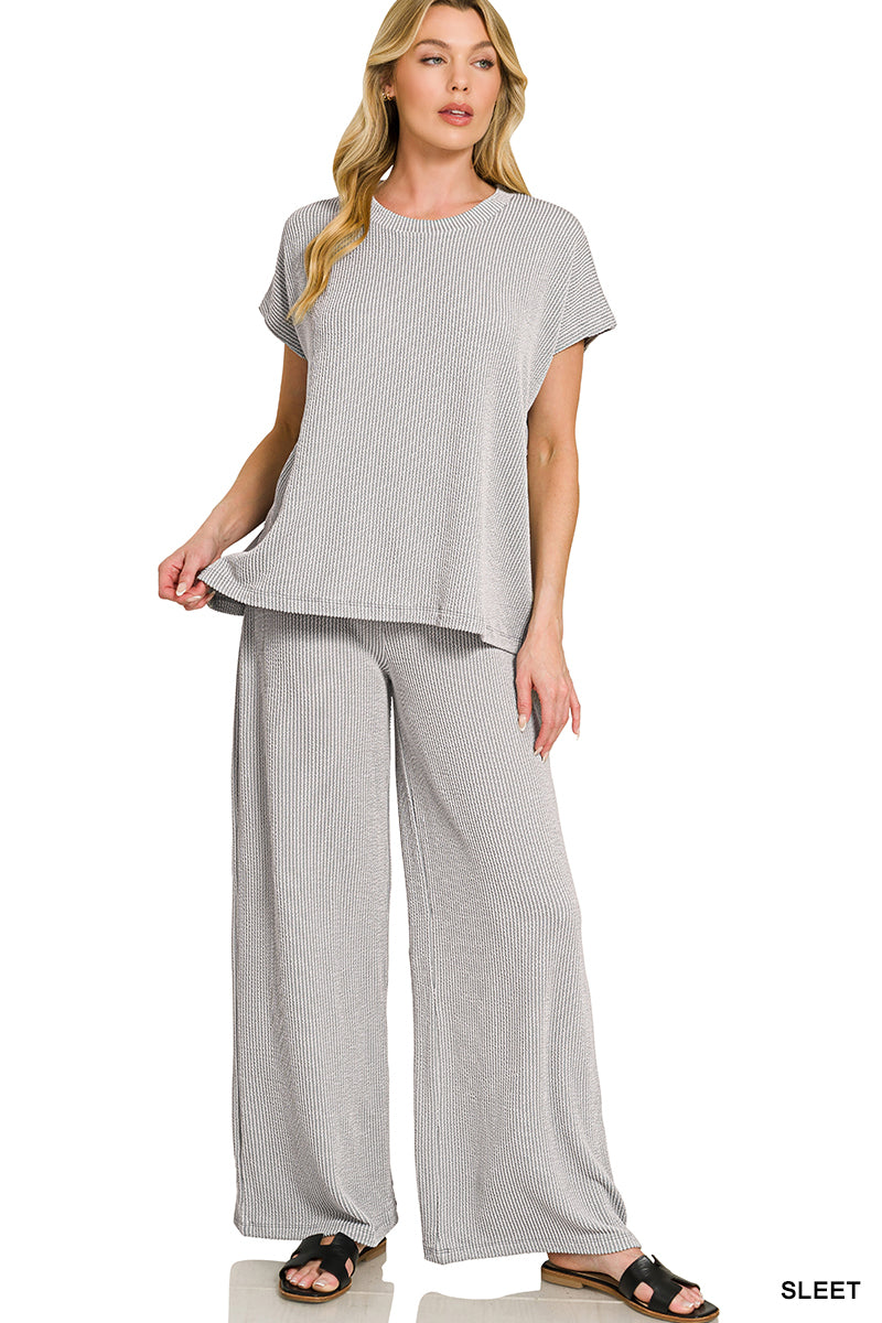 Sleet Raised Ribbed Lounge Set