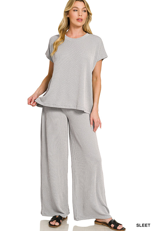 Sleet Raised Ribbed Lounge Set