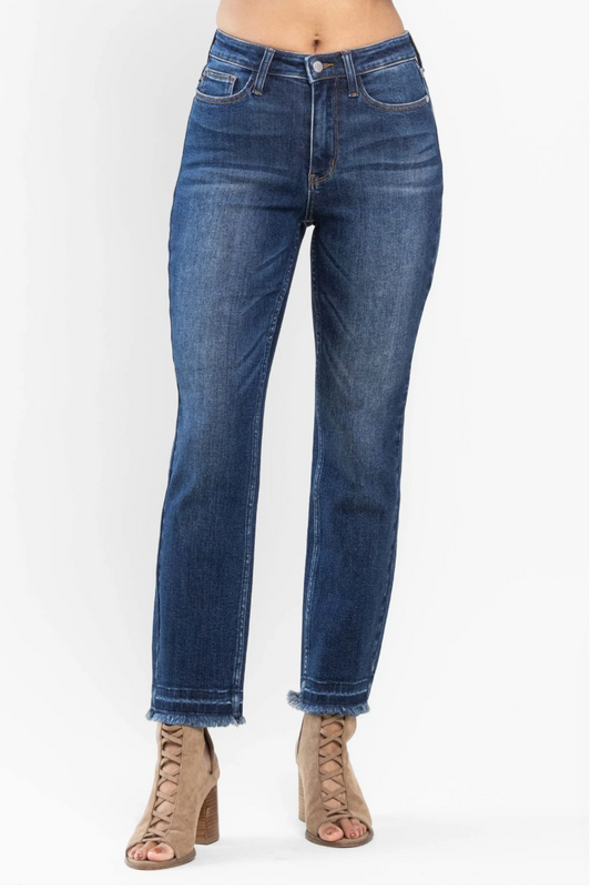 Judy Blue - High Rise Slim Fit Release Hem Denim Jeans