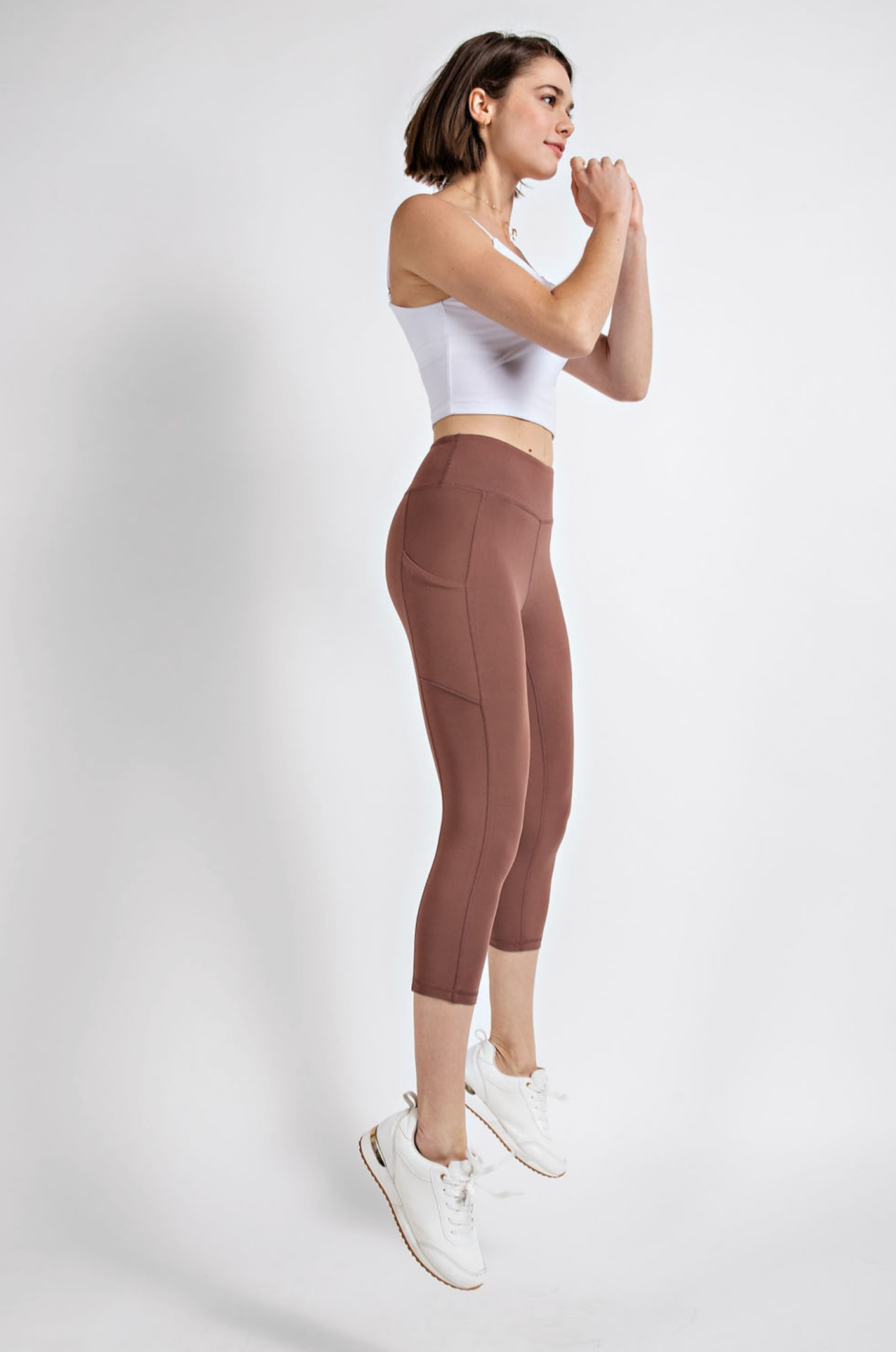 Smoky Topaz - Capri leggings with Pockets