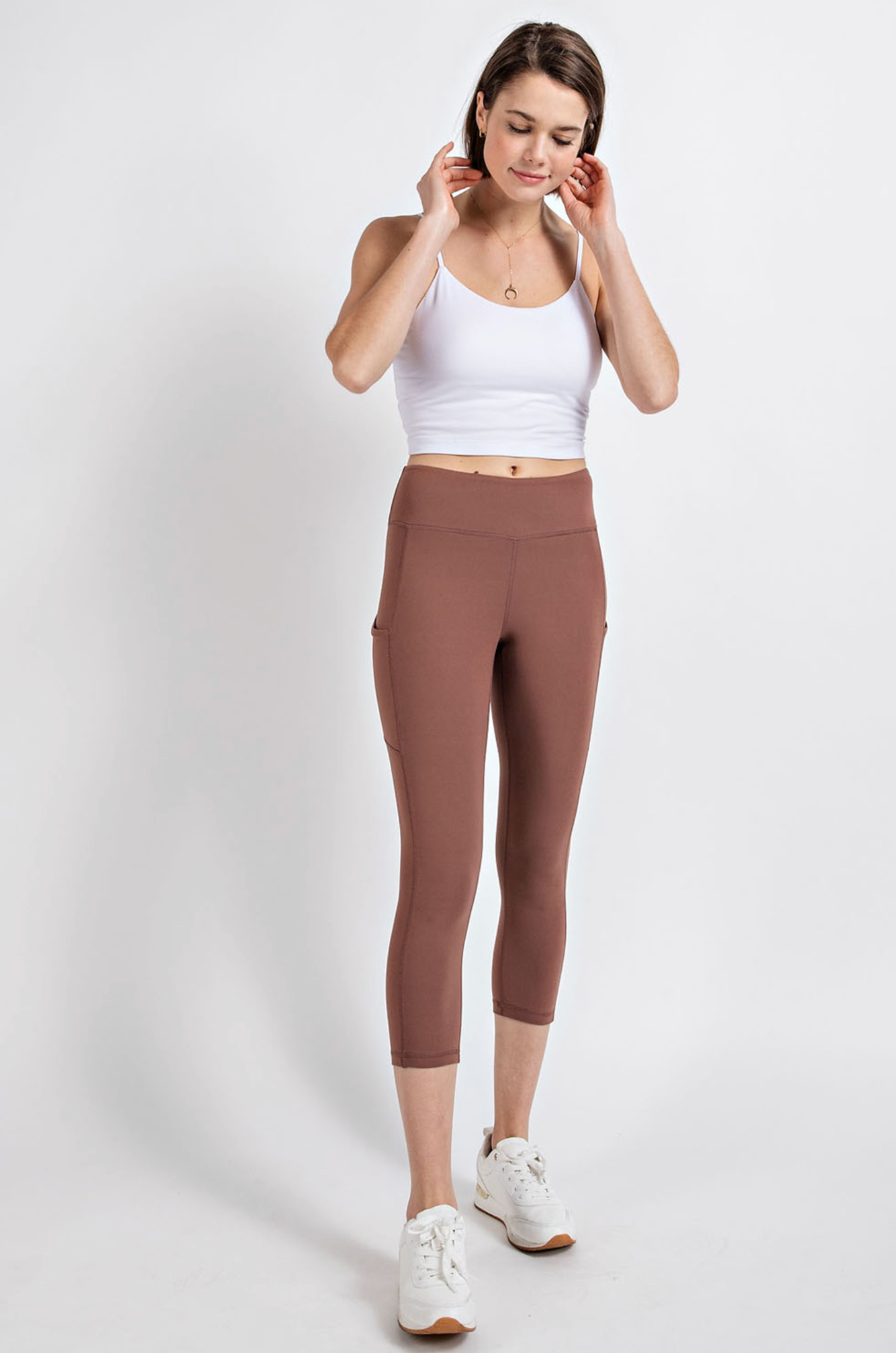 Smoky Topaz - Capri leggings with Pockets