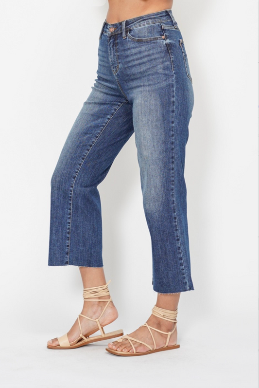 Judy Blue - High Waisted Wide Leg Crop