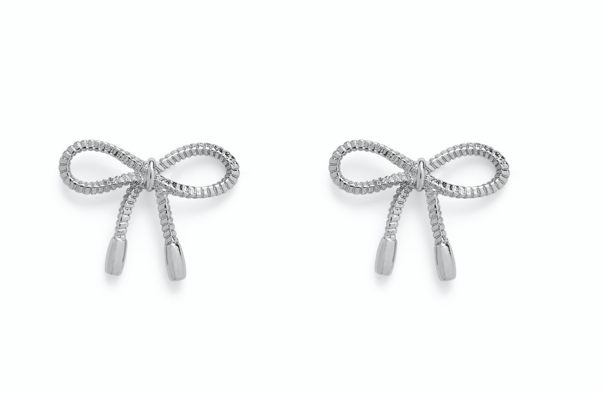 Silver Bow Earrings