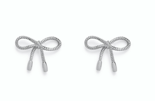 Silver Bow Earrings
