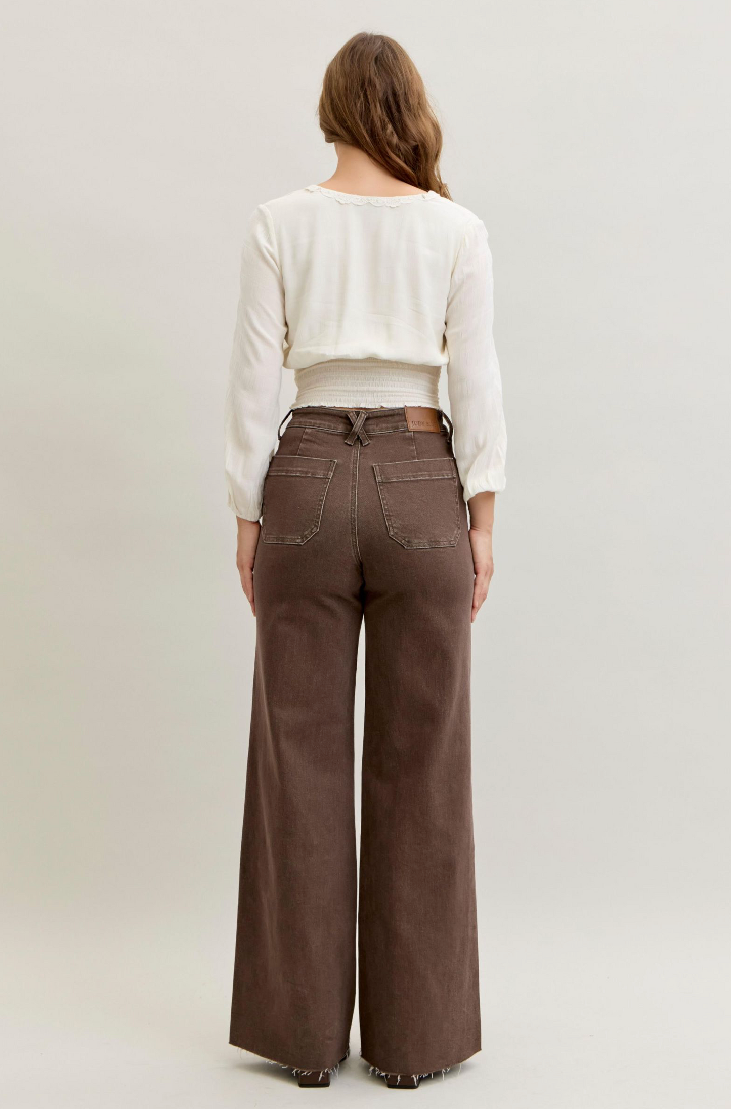 Judy Blue - Chocolate High Waist Retro Wide Leg Jeans