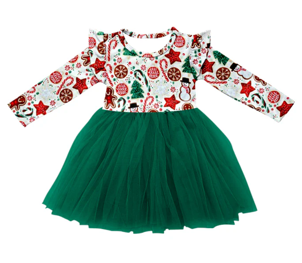 Girls Gingerbread Tutu Dress