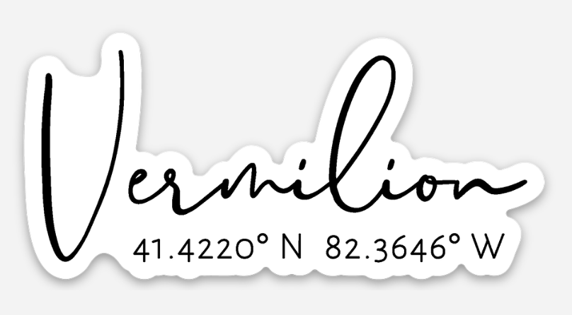 Vermilion Coordinates Sticker