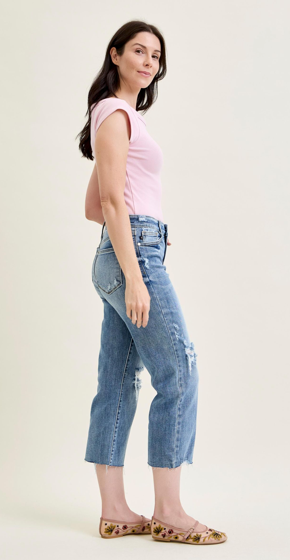 Judy Blues - High Waist Destroy Crop