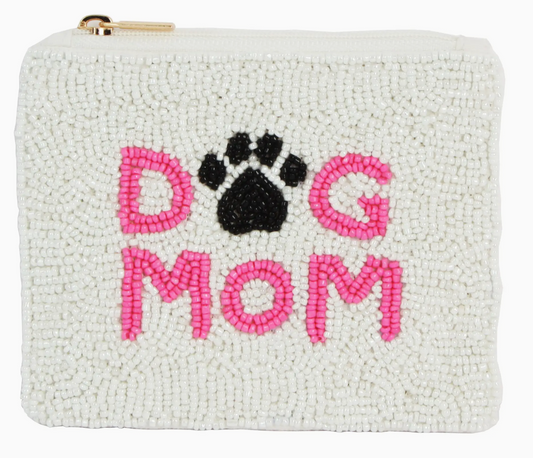 Dog Mom Beaded Coin Purse