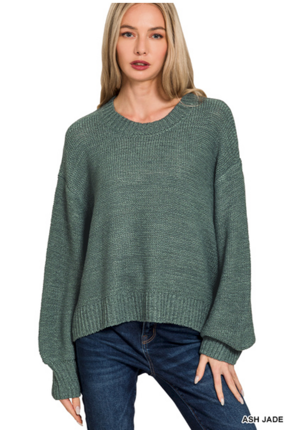 Ash Jade Oversized Balloon Sleeve Sweater