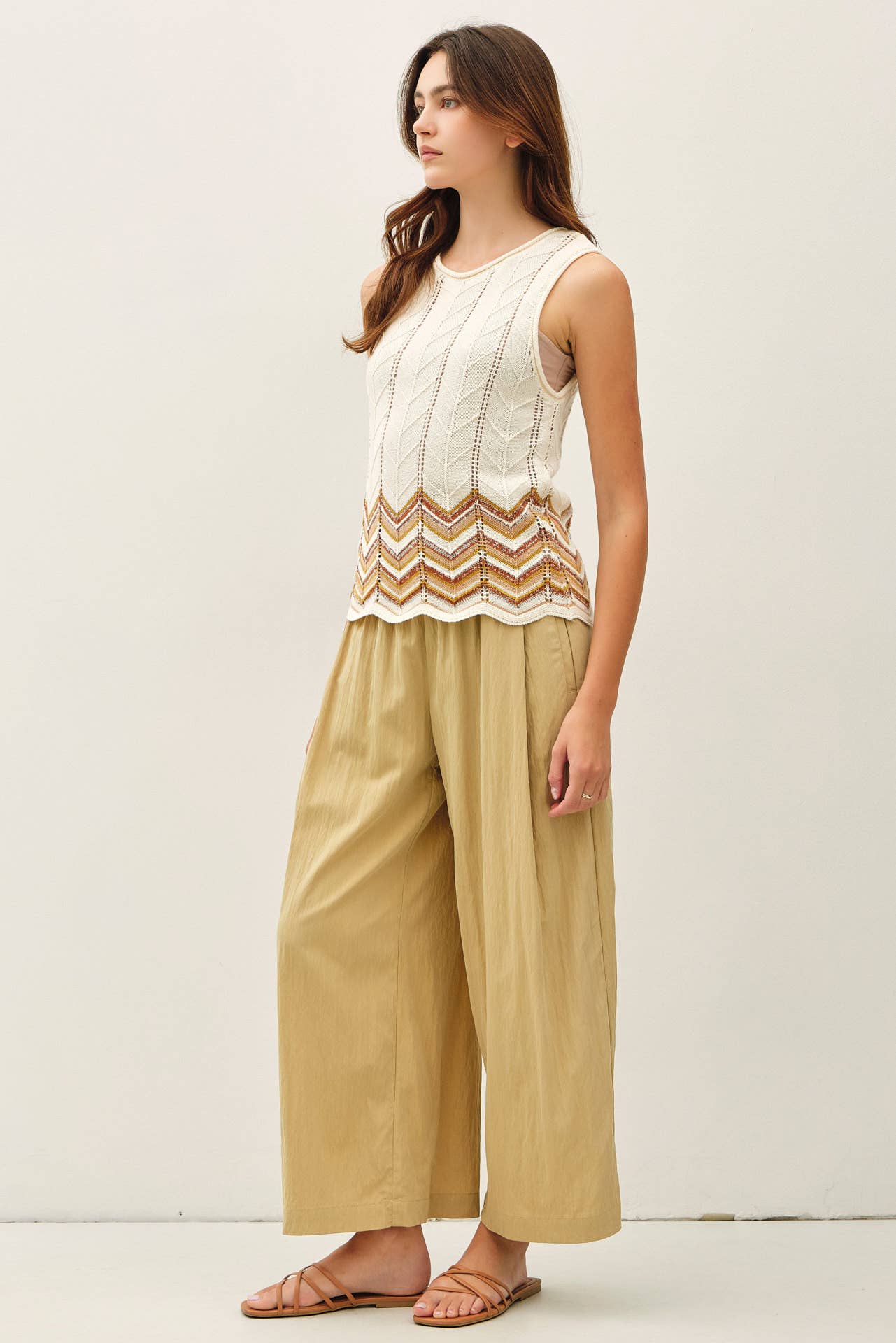 Terracotta Chevron Knit Tank